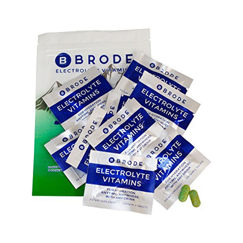 Vitaminas Eletrolíticas – Comprimidos Portáteis de Eletrolitos sem Açúcar – Sem Sabor Desagradável – para Esportes, Vida Noturna, Jetlag, 5 Eletrolitos Essenciais 9 Vitaminas - Brode