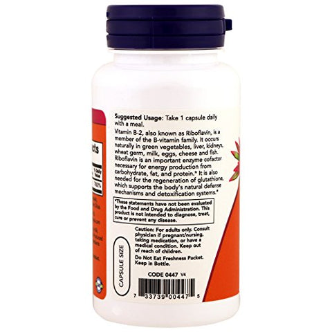 NOW Foods - NOW Vitamina B-2 (riboflavina) 100mg, 100 Cápsulas (Pacote com 3) – Saúde e Bem-Estar