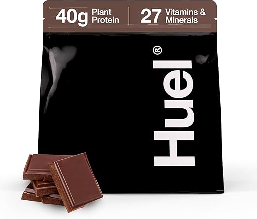 Black Edition | Chocolate 40g Pó Proteico Vegano | Refeição Nutricionalmente Completa | 27 Vitaminas e Minerais, Sem Glúten | 17 Porções | Medidor não Incluso para Reduzir Plástico - Huel
