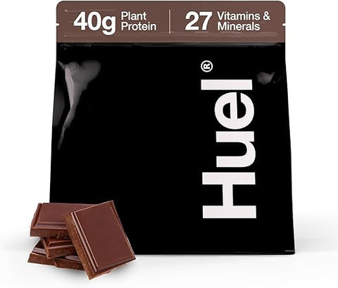Black Edition | Chocolate 40g Pó Proteico Vegano | Refeição Nutricionalmente Completa | 27 Vitaminas e Minerais, Sem Glúten | 17 Porções | Medidor não Incluso para Reduzir Plástico - Huel