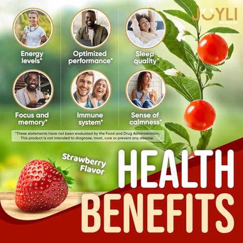 JOYLI Nutrition - Gomas de Ashwagandha para Mulheres – Fortaleça-se com Energia Natural | 60 g