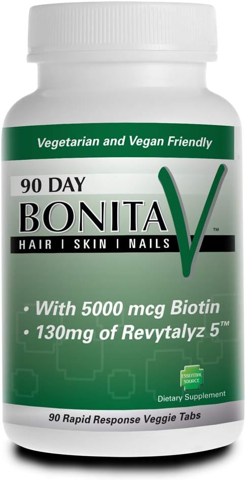Essential Source - Biotina – 90 Comprimidos Vegetais – Fortalece Cabelos, Pele e Unhas – Vitamina A, C, B12 – Alta Potência para Crescimento Capilar (5000 MCG)