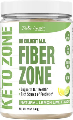 Dr Colbert MD Pó de Fibra Zone | Sabor Limão-Lima Prebióticos, Insolúveis | 100g - Divine Health