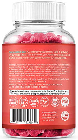 LifeCentric Health - Biotina Gummies para Crescimento Capilar | Biotina Max Strength 10000mcg Previne Afinamento e Queda | Gomas de Biotina Mastigáveis para Mulheres, Homens e Crianças | 100 Unidades Veganas de Gomas Capilares