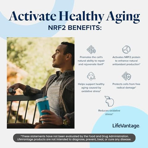 LifeVantage - Protandim NRF2 Synergizer – Ativador NRF2, Suplemento Antioxidante, Combate o Estresse Oxidativo, Anti-Envelhecimento, Mistura de Nutrientes (30 Cápsulas)