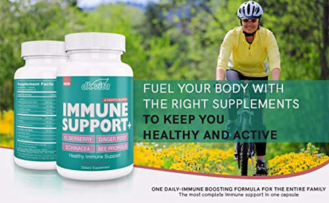 DINAMIK SPORTS - DK Vita – Vitaminas de Suporte à Imunidade – Suplemento Alimentar Otimizador Imunológico – 120 Cápsulas de Suporte Imunológico Multi-Ação – Sabugueiro, Gengibre, Equinácea, Própolis de Abelha, Vitamina C