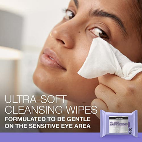 Lenços de Limpeza Noturna para Remoção de Maquiagem, Calmantes e Descartáveis, para Remover Sujeira e Oleosidade – 50 unidades - Neutrogena