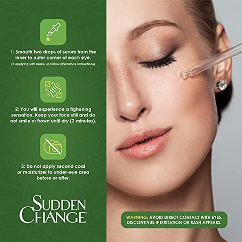 Sérum Firmador Instantâneo para Bolsas Sob os Olhos – Tratamento para Inchaço e Linhas – Fórmula Clássica – 15ml - Sudden Change