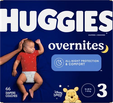 HUGGIES - Fraldas Huggies Overnites, Tamanho 3 – Absorção Noturna | 12-16 kg