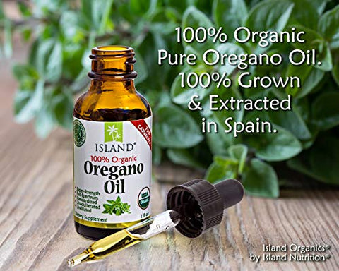 Island Nutrition - Óleo de Orégano Orgânico Líquido – 100% Puro