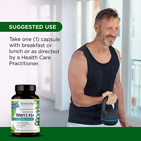 Multivitamínico Diário para Homens 45+ com Saw Palmetto e Licopeno – 60 cápsulas - EMERALD LABS