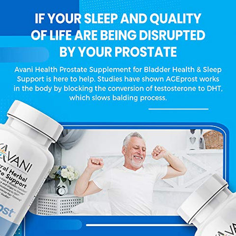 Avani Health - Melhor Suporte Natural para a Saúde da Próstata – Herbal para Homens – Reduz a Micção Frequente
