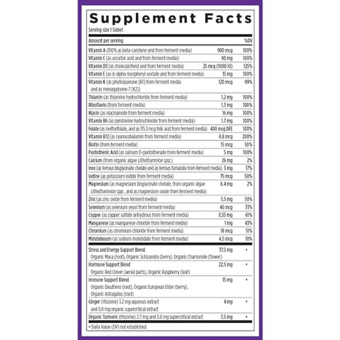 Multivitamínico Feminino para Imunidade, Beleza e Energia com 20 Nutrientes — Diário para Mulheres, Suave no Estômago, 96 Comprimidos - New Chapter