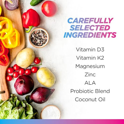 Livingood Daily - Livingood – Suplemento Vitamínico Diário de Vitamina D3 K2 4000 UI, 9 em 1 para Suporte Imunológico – Com Vitaminas D, A, E, K2, Zinco, Magnésio