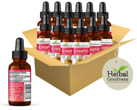 Herbal Papaya - Papaya Leaf Blood Support – Fórmula Premium com Glicerina para Saúde Cardiovascular e Circulação Sanguínea – 30ml – Livre de Glúten e Vegano