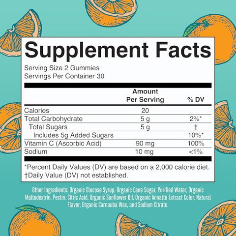 Gomas de Vitamina C para Crianças | Reforço Imunológico | Orgânico e Delicioso - MaryRuth Organics