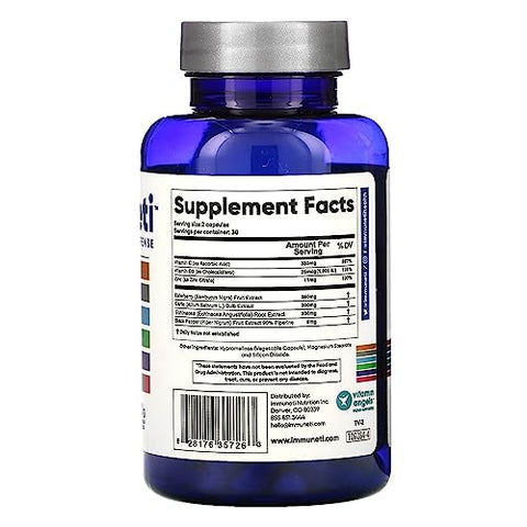 Immuneti Nutrition - Immuneti – Defesa Imunológica Avançada, 5 em 1 Poderosa Mistura de Vitamina C, Zinco, Sabugueiro, Alho, Equinácea – 5 Pacotes – Suporte à Saúde Geral, Fornecendo Nutrientes Vitais