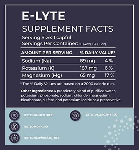 Electrolytes Líquido para Hidratação – Concentrado 473 ml | Sem Açúcar | Sem Calorias | Keto Eletrólitos | Recuperação da Desidratação c/ Magnésio Potássio Sódio | Alívio - BodyBio