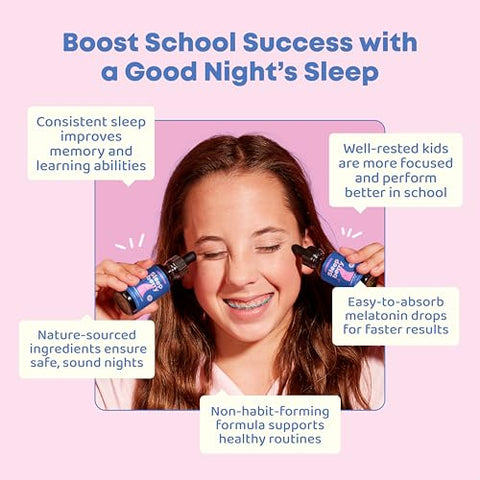 JoySpring - SleepBerry Melatonina Líquida para Crianças – Auxílio Natural para o Sono com Sabugueiro e Vitamina D – Fortalece o Sistema Imunológico Durante o Sono (30 ml)