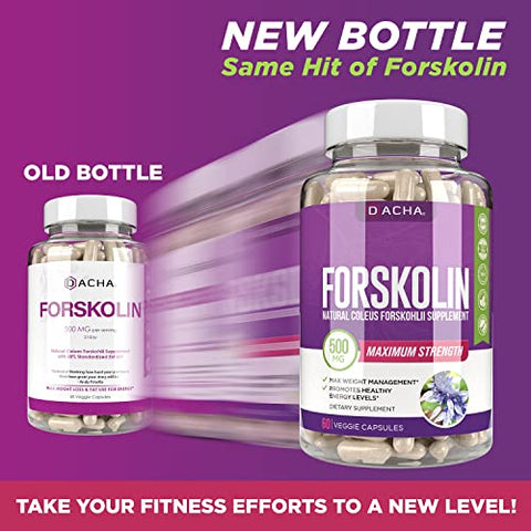 Natural Forskolin Max Strength Formula – 500mg Extrato de Coleus, Cápsulas de Dieta Keto que Funcionam Rápido para Mulheres – 60 Cápsulas - DACHA