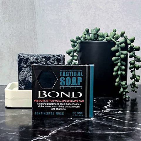 Grondyke Soap Company - Sabonete Masculino Natural Tactical Soap (3 barras) – Infundido com Feromônios para Atração, Esfoliação, Sabonete Barra Masculino, 100% Natural, Fabricado nos EUA