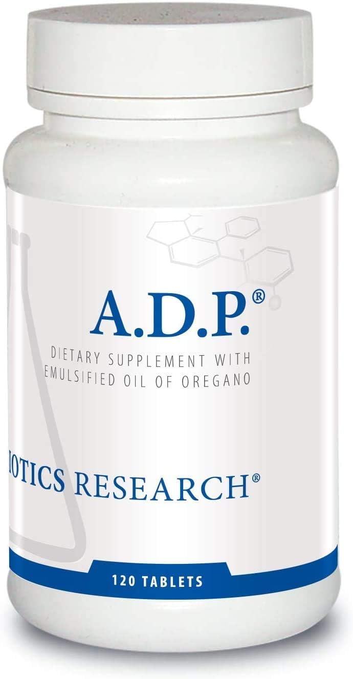 A.D.P. – Óleo de Orégano, Fórmula Patenteada, Tecnologia de Micro-Emulsão, Liberação Sustentada para Alta Absorção, Saúde do Trato Gastrointestinal. 120 Comprimidos - Biotics Research