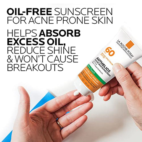 Protetor Solar La Roche-Posay Anthelios Clear Skin FPS 60 | Toque Seco | Rosto | Absorção de Oleosidade | Amplo Espectro Antioxidante | Não Oleoso | Livre de Oxybenzone | 50g