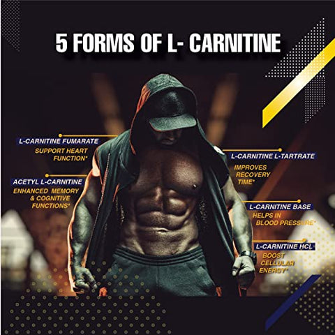 L Carnitine 1000mg MTX – Blend de Aminoácidos de Carnitina Fumarato, L-Carnitina L-Tartarato, Acetil L-Carnitina, L-Carnitina HCL, L-Carnitina Base 120 Cápsulas Vegetarianas - Infinite Labs