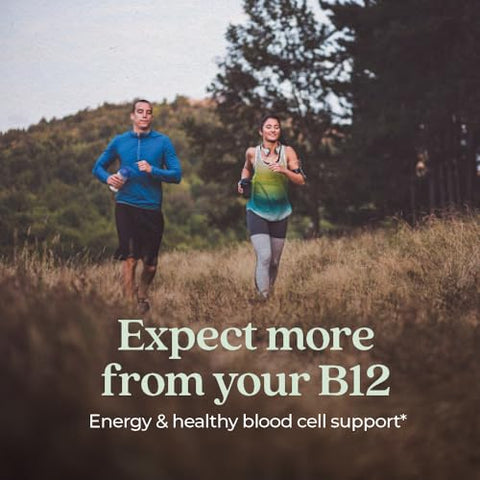 B12 Fermentado 1.000 mcg, Orgânico USDA, Diário para Energia Celular e Células Sanguíneas Saudáveis, Vegano Certificado, Sem Glúten – 60 Comprimidos - New Chapter
