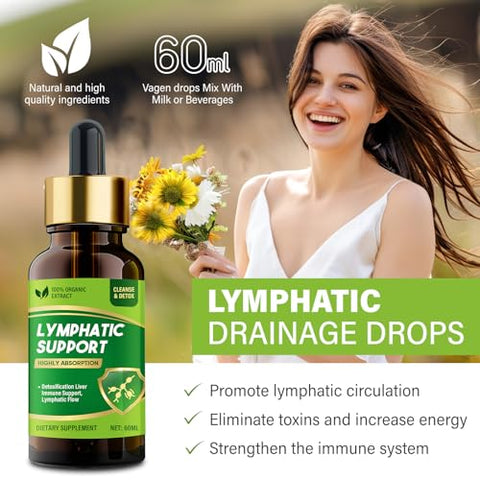 Atrilly - Gotas de Drenagem Linfática, Suplementos Herbais para Drenagem Linfática com Equinácea – Marca: Lymphatic Drainage Drops
