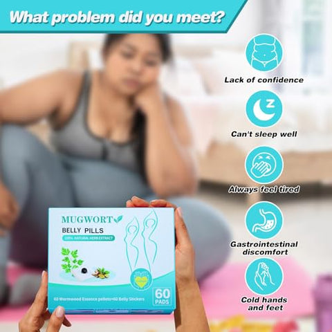 KUNJAYER - Adesivos de Artemísia para Barriga com Extratos de Plantas – Confortáveis e Fáceis de Usar – 100% Natural