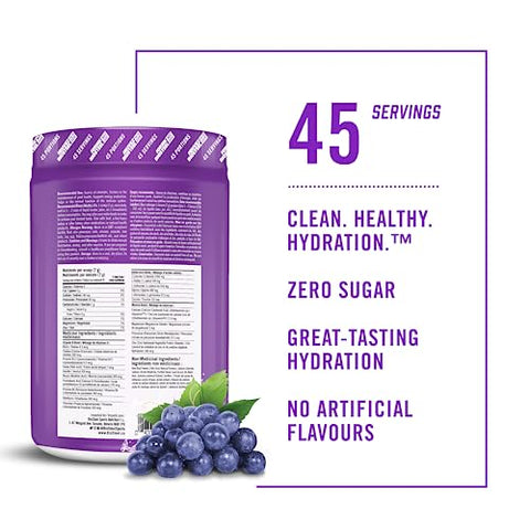 BIOSTEEL - BioSteel Zero Sugar Hydration Mix – Hidratação Saborosa com 5 Eletrólitos Essenciais, Uva, 45 Porções por Pote