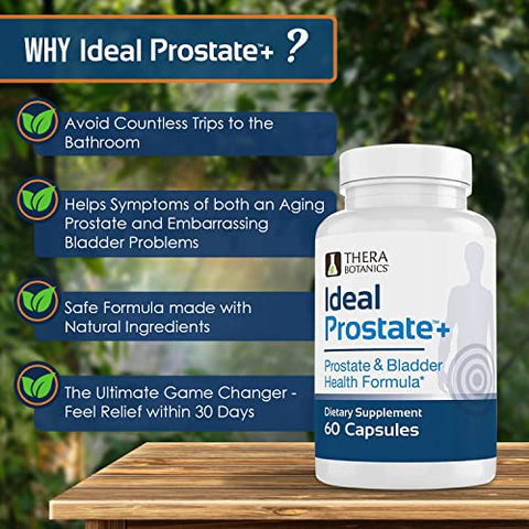 Therabotanics - Suporte Avançado para a Próstata Masculina – Ideal Prostate Plus com Saw Palmetto, Licopeno e Mais para Alívio Natural da Próstata