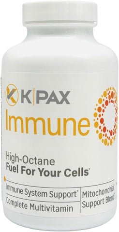K* PAX - KPAX Immune – Suplemento Energético de Alta Potência para Mitocôndrias – Antioxidante Multivitamínico Completo 120 Comprimidos
