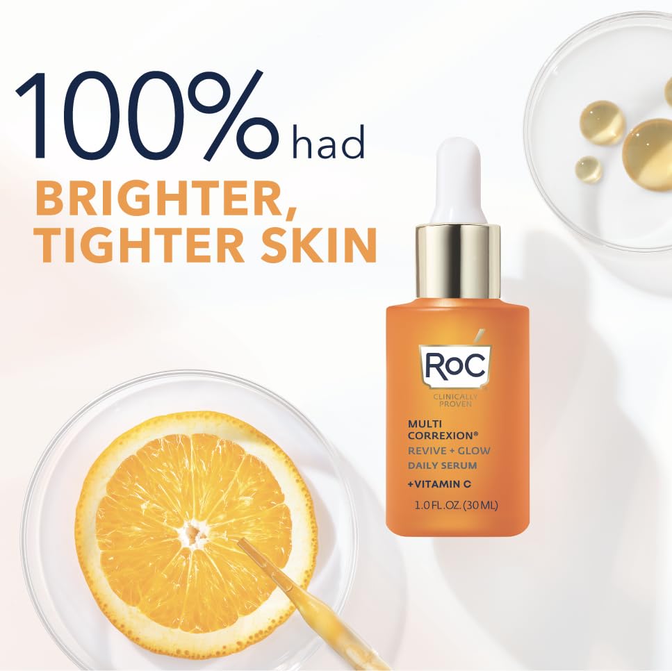Multi Correxion Revive Glow – Serum Vitamina C 10% para o Rosto, Tratamento Diário Antienvelhecimento, Rugas e Tom de Pele, Clareador – 30ml - RoC