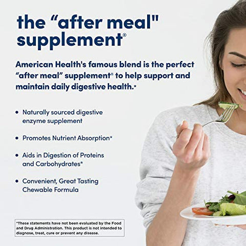 Original Papaya Digestive Enzyme Chewable Tablets – Promove Absorção de Nutrientes e Auxilia na Digestão – 600 Unidades (200 Porções Totais) - American Health