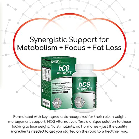 Alternativa hCG para perda de peso – Pílulas queimadoras de gordura para homens e mulheres – Acelera o metabolismo e apoia dietas saudáveis – Fórmula alternativa – Suprimento de 30 dias - BioGenetic Laboratories