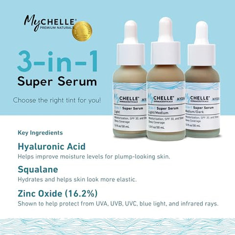 MyChelle Dermaceuticals - MyCHELLE Serum Super 3 em 1 Light/Medium, 30ml – Poderoso e Versátil