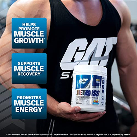 JetMass Sistema de Creatina Volumizante de Ação Rápida, 30 Porções (Sabor Morango Limonada) - GAT SPORT