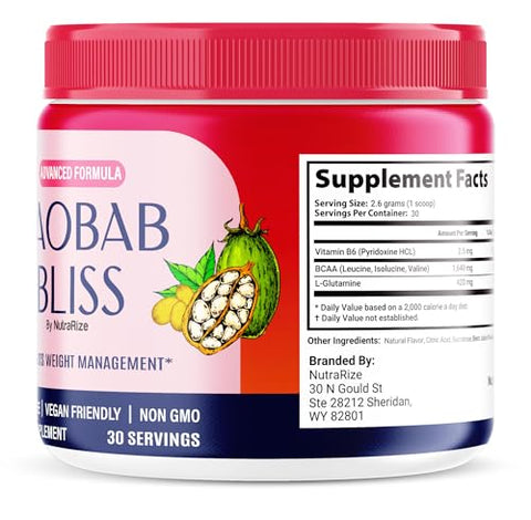 NutraRize - (2 Pacotes) Pó Baobab Bliss, o Segredo do Café Nativo Africano, Baobab Bliss Detox para Apoiar a Forma Física