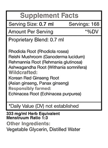 Secrets of the Tribe - Segredos da Tribo – Fadiga Crônica Secreta, Fórmula de Energia/Resistência, Extrato Líquido de Ervas em Gotas Sem Álcool (120 ml)