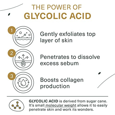 Sabonete Facial de Ácido Glicólico, Esfoliante e Limpeza Facial, 10% Ácido Glicólico, AHA e Ácido Salicílico, 180 ml - Botanic Tree