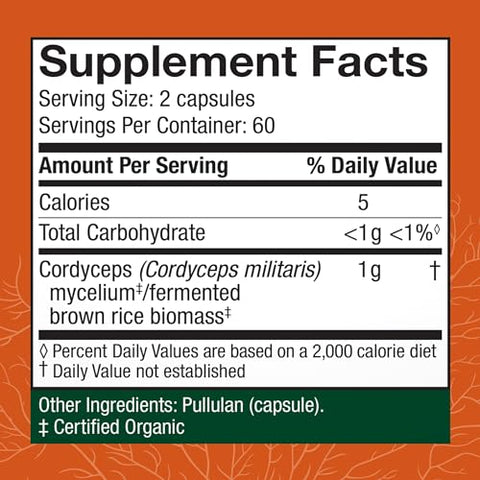 Cápsulas Host Defense Cordyceps – Imunidade | 60 cápsulas | 500mg