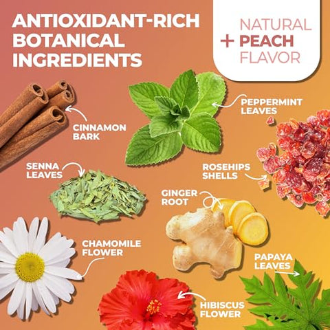 Chá Detox Total Tea Emagrecedor Sem Cafeína – Chá Detox de 25 Dias – Chá Slim Herbal com Camomila e Hibisco