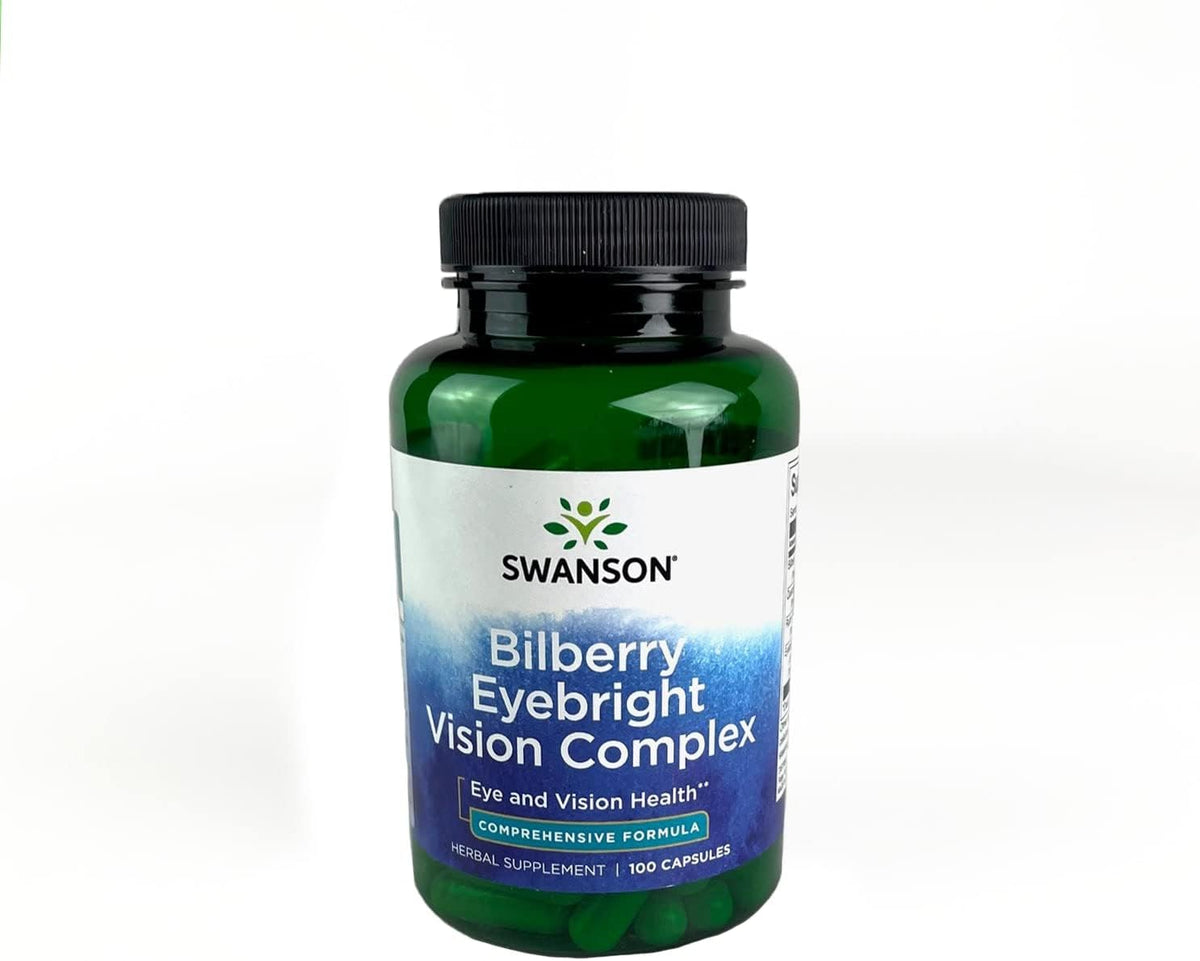 Swanson Health Products - Swanson Complexo de Visão Bilberry Eyebright 100 Cápsulas – Fórmula Avançada para a Saúde Ocular
