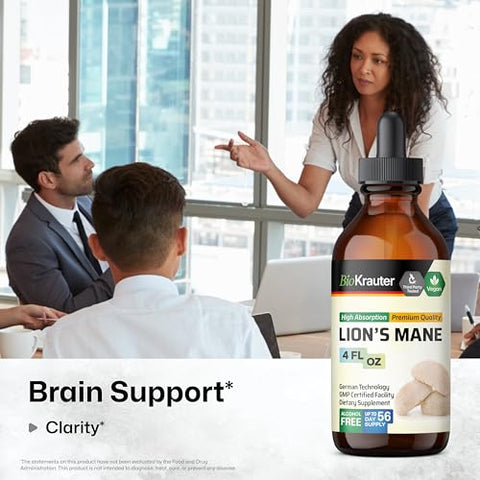 BIO KRAUTER - Extrato Líquido de Cogumelo do Leão – Suporte Cerebral – Tintura de Extrato de Cogumelo do Leão – 118 ml