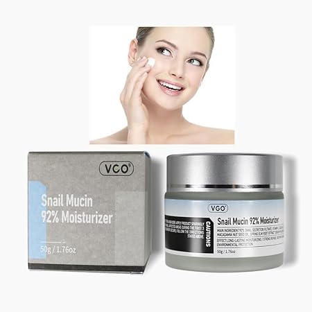 Hidratante Facial Diário VGO Snail Mucin 92% – Gel Reparador Hidratante para o Rosto Seco – 50g