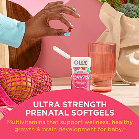 Ultra Strength Prenatal Multivitamin Softgels – Suporte ao Crescimento Saudável – 60 cápsulas - OLLY