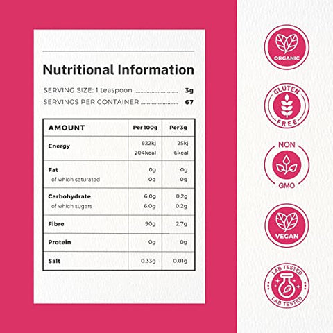 NUTRIISH - SLIMITUM Pó Orgânico de Inulina (Agave) – 01 Embalagem Fibra Prebiótica de Inulina para Saúde do Cólon e Intestino, Qualidade Premium, Suporte Intestinal – 400g