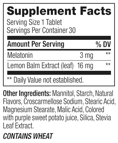 Sleep Fast Dissolves – 3mg Melatonina, Melissa, Sabor Morango – 30 Unidades - OLLY